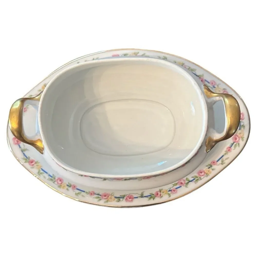 B&Co France L. Bernardaud Limoges Dinnerware Set Floral Gold Trim - Picture 12 of 12